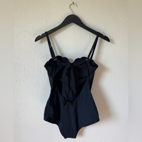 Arabella London Small The Contour One-Piece Swimsuit Campania Black Scallop Trim - Picture 4 of 11